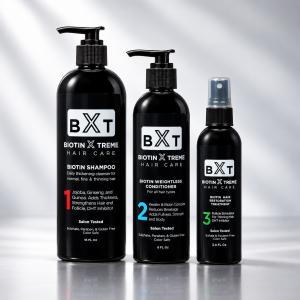 Biotin Shampoo, Biotin Keratin Conditioner, and Hair Restoration Spray serum DHT Blocker