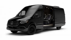 Exterior shot of mercedes jet sprinter