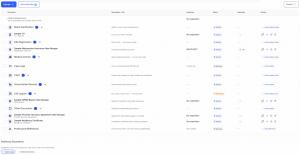 Gladstone document dashboard listing credentials, expiration dates, reminder settings and Active, Renewing or Missing statuses.