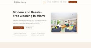 BrightNest Cleaning website generated by Instantsite showing the homepage, service navigation and quote request call to action.