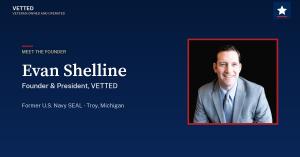 Evan Shelline, founder and president of VETTED, a service-disabled veteran-owned small business in Troy, Michigan