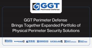 GGT Perimeter Defense expanded portfolio graphic featuring Global GRAB Technologies, Barrier1 Systems, RSSI Barriers, Innovo Vehicle Barriers, CATSCLAW, GGT Engineering & Infrastructure Solutions and GGT Global Support Team.