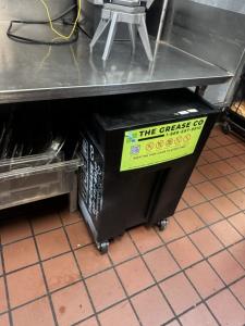 Indoor restaurant grease trap designed to capture fats, oils, grease, and food solids from commercial kitchen wastewater.