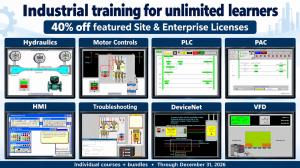 Screenshots from BIN95’s industrial automation control training courses.
