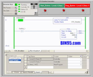 Screen recording of one of many simulators built into the RSLogix 5000 course.