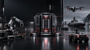 A sovereign edge computing core coordinating robotics, an autonomous vehicle, an aerial drone and a maritime platform.
