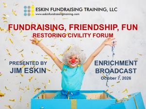 Eskin Fundraising Training Presents Restoring Civility Forum On October 7th