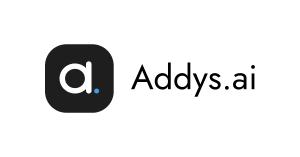 Addys.AI logo: a white lowercase "a" with a blue dot on a black rounded square, next to the Addys.ai wordmark