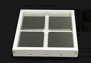 Geofield Pro Farm Guard EMF Conditioner by Essential Energy Solutions, featuring a white square housing with four internal conditioning plates.