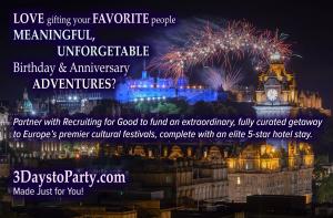 Participate in Recruiting for Good to earn the all-inclusive trip to gift loved ones for anniversaries, and birthdays stay at 5 star hotels www.3daystParty.com Made Just for You!
