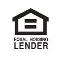 Equal Housing Lender logo featuring a stylized house icon above the words "EQUAL HOUSING LENDER" in black on a white background.
