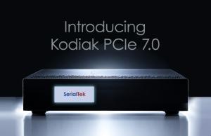 SerialTek Kodiak PCIe 7.0 protocol test and analysis system with 'Introducing Kodiak PCIe 7.0' headline