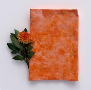 Ice Dye Tea Towel Flour Sack Dish Towel - Orange Tie Dye - Hand Dyed 100% Cotton Cloth Textiles Kitchen Linens - Home Decor Gift