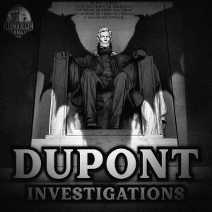 Podcast Logo. A creature casting a shadow on the Lincoln Memorial in Washington DC
