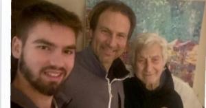 Tristan Santulli, David Santulli, and his 96-year-old father smiling together