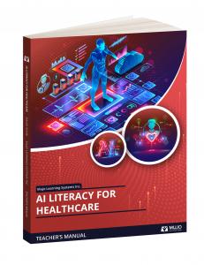 Mujo's AI Literacy for Healthcare Textbook Cover for higher education students