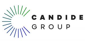 Candide Group Logo, Gradient of blue to green bars arranged into the shape of the letter 'C'