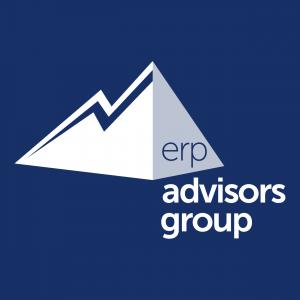 EAG Logo, White Mountain Logo on Blue Background.