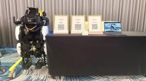 KidGo exoskeleton on display at the Robotimize booth at CPAS Symposium 2026.