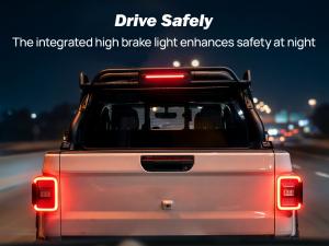 Joytutus roll bars with integrated high brake light enhance safety at night.