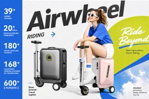 Airwheel SE3SL luxury smart rideable suitcase on travel journey
