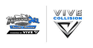 Above All Collision Center Powered by VIVE logo and VIVE Collision logo