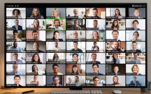 Realtor Zoom room with dozens of real estate professionals