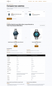 Watch Comparison Tool by TheWatchResource