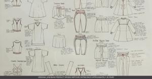 Original JunoActive design sketches from approximately 30 years ago for plus size women's apparel.