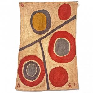 Tapestry produced in a collaboration between artist Alexander Calder (1898-1976) and the Guatemalan company Bon Art, titled Floating Circles. (#58/100). Estimate: $8,000-$12,000