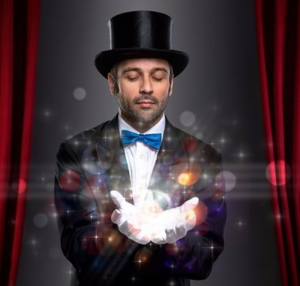 Magician with child
