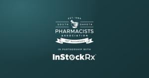 South Dakota Pharmacists Association seal above the InStockRx wordmark.