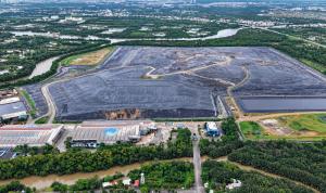 Aerial view of the Da Phuoc Integrated Waste Management Facility in Ho Chi Minh City, designed to process up to 10,000 tons of municipal solid waste per day.
