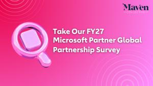 Survey icon with text Take Our FY27 Microsoft Partner Global Partnership Survey