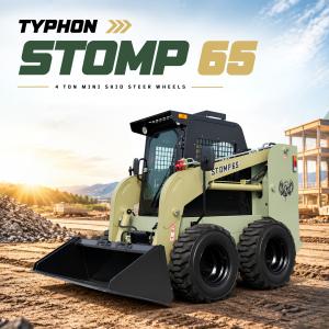 TYPHON STOMP 65 4-ton wheeled mini skid steer loader parked on a rugged jobsite.
