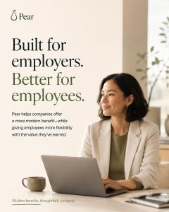 Pear helps companies offer a more modern benefit-while giving employees more flexibility with the value they've earned.