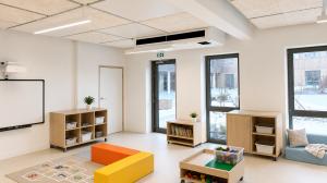 Systemair SENSE CX unit installed in a classroom