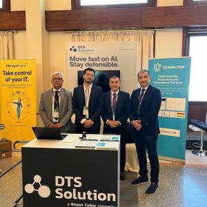Members of the DTS Solution Kuwait team at their CYSEC Kuwait 2026 booth