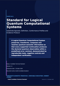 SLQCS - Standard for Logical Quantum Computational Systems
