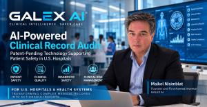 Maikel Nisimblat, founder and first named inventor of GALEX AI, presenting AI-powered clinical record audit technology for patient safety in U.S. hospitals.