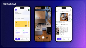 Selected screenshots of the SightCall Expert App