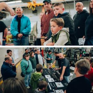 Two images from Click Bond's 2025 Watertown MFG Day at Click Bond