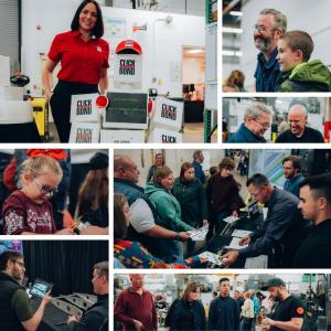 Several images from Click Bond's 2025 Watertown MFG Day at Click Bond