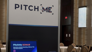 PitchMe exhibition booth at SIA’s CollaborationX conference in Dallas.