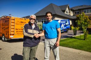 Blue Brothers President Jayce Nikbakht (right) and Z-Best founder Dave Ramsbottom in Regina, Saskatchewan.
