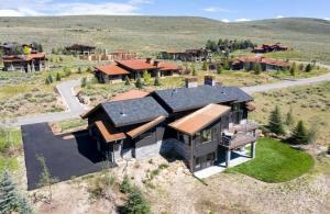 Aerial view of a custom home on a large lot near Salt Lake City, Utah