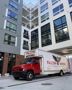 Falcon Moving Atlanta trucks during a residential move
