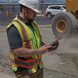Alta Rugged Tablet on a construction site