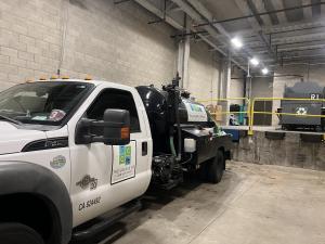 Grease management company vehicle serving restaurants in Orange County
