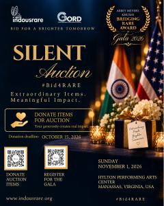 Community members are invited to be part of the Bid4RARE Silent Auction will feature donated items, experiences, and packages contributed by supporters of the rare disease community, with proceeds supporting IndoUSrare's programs and initiatives.